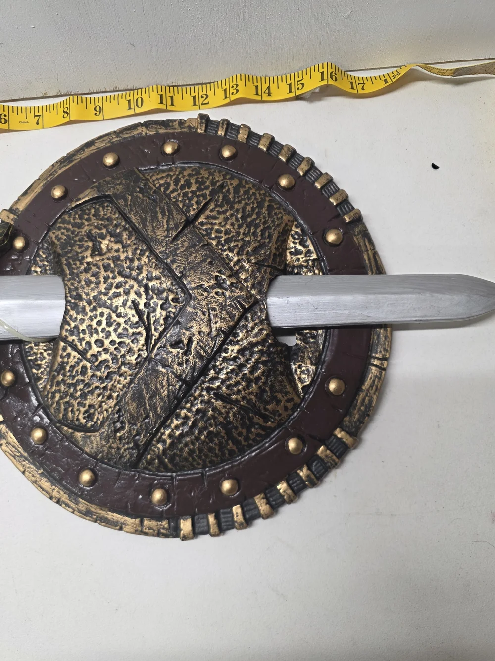 Warrior Gladiator Sword & Shield Set Roman Spartan Medieval Costume Prop 24